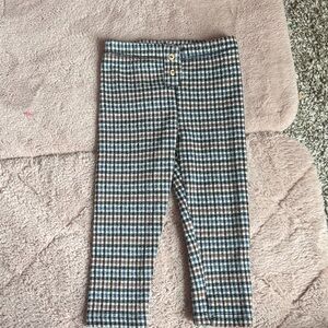 Zara Kids Checkered Leggings - Black, White, Brown